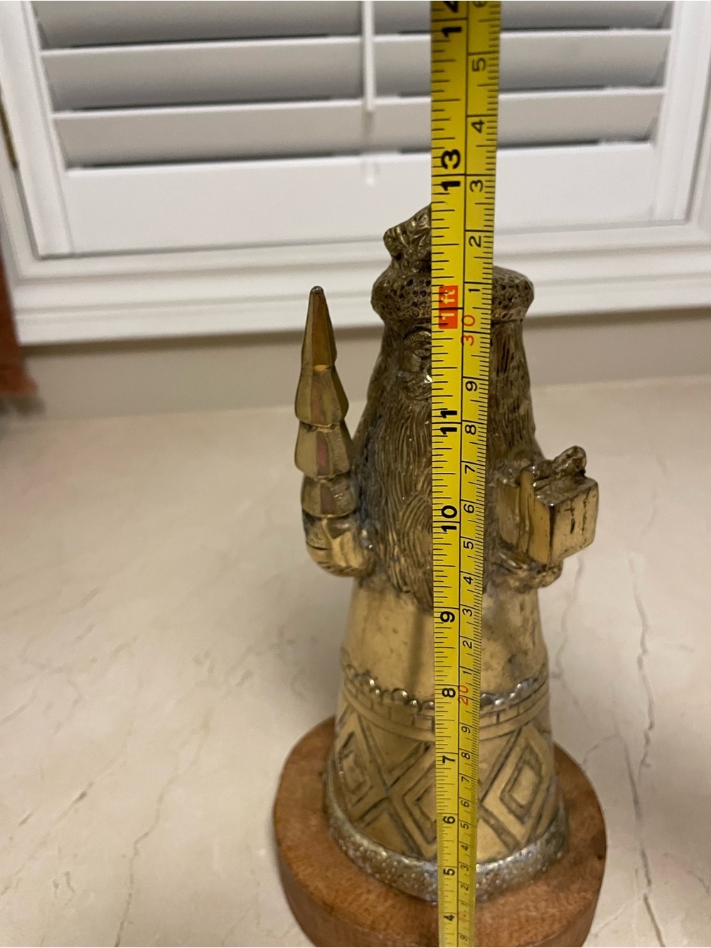 Gold Santa Figurine Holiday Decor - Classic Brass-Finish Santa - Picture 8 of 9